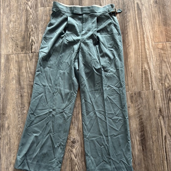 Everlane Stylish Blue Green Wide-Leg Pants sz 4 - Picture 1 of 6